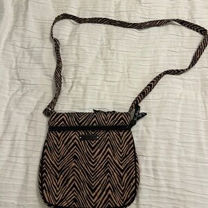 Vera Bradley Zebra Print Black and Brown Crossbody Bag